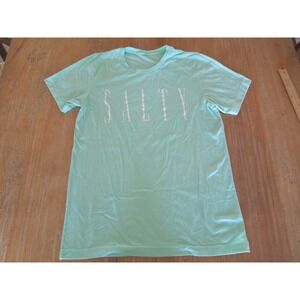 Salty Graphic Tee Mint Green Short Sleeve Crewneck T-Shirt Women Medium